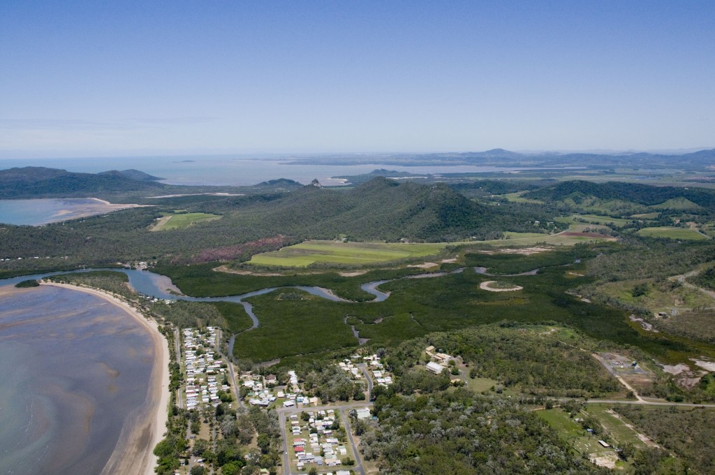 Looking south toward nearby Cape Hillsborough National Park and Mackay, all facing the beautiful Coral Sea
